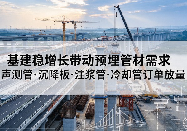 安丘基建稳增长带动预埋监测管材需求，声测管、沉降板、注浆管订单持续放量
